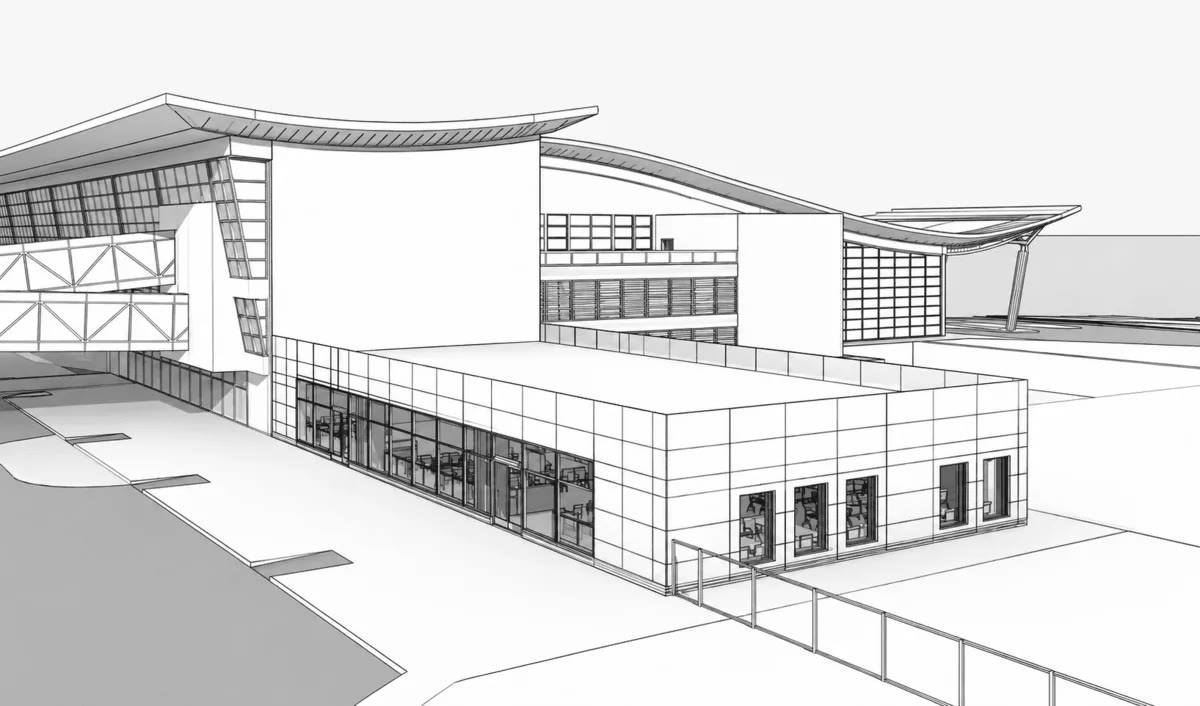 Prishtina Airport roof construction – concept visualization