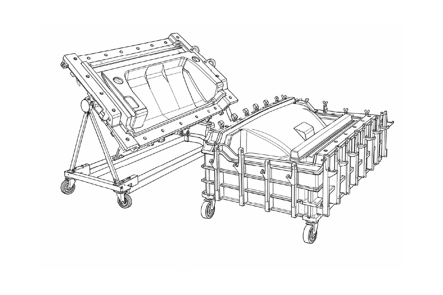 Composite parts and molds manufactured by PNC